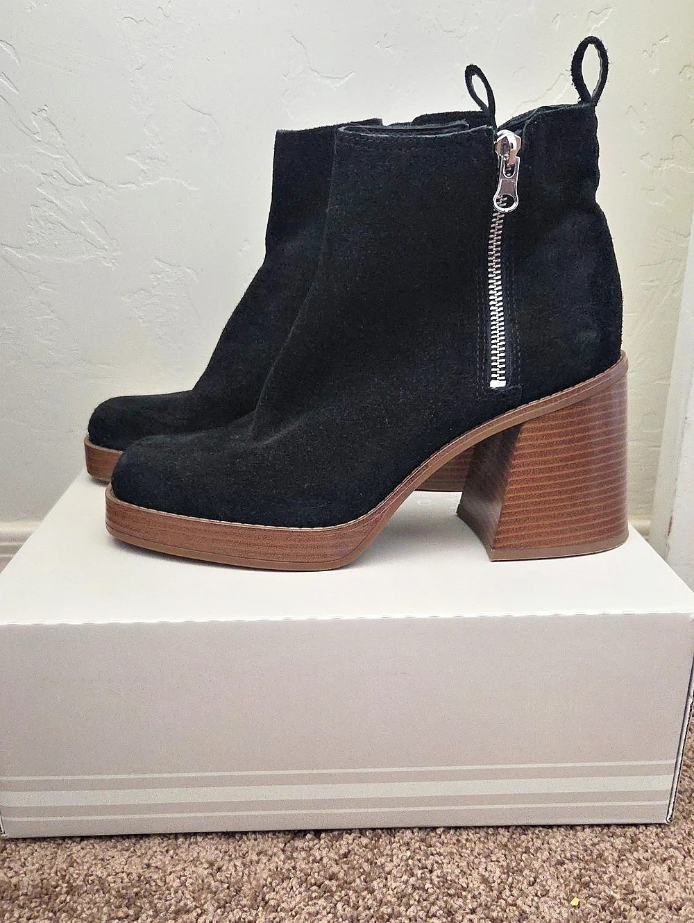 Copper Key Solstice Block Heel Ankle Boots Black US 7.5 Like New